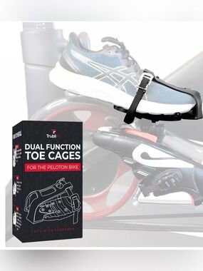 Peloton Adjustable Shoe Cage with Blue/Black/White Sneaker